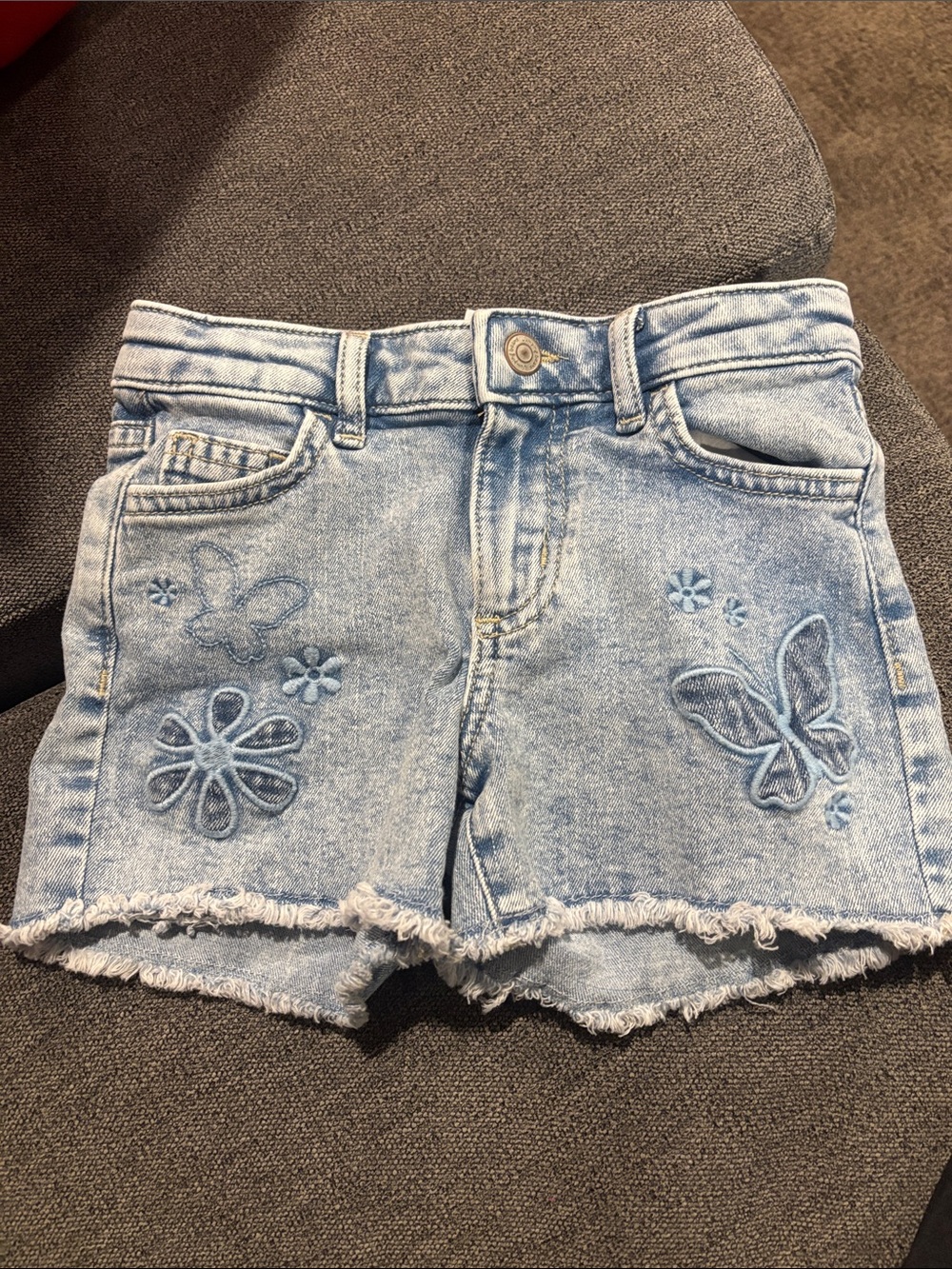 jumping beans Light Blue Embroidered Butterfly Denim Shorts